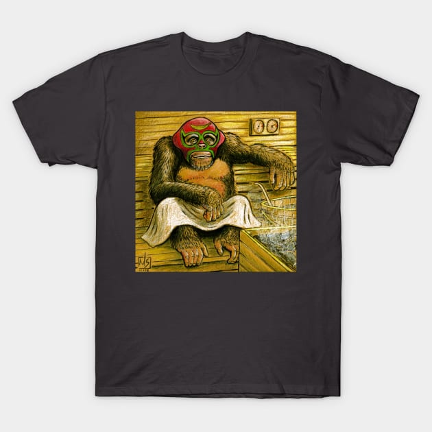 Luchador Chimpanzee T-Shirt by mikeskki